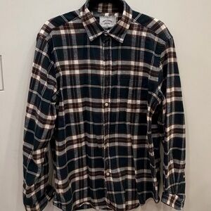 Portuguese Flannel Plaid Men's Shirt - Blue and Brown